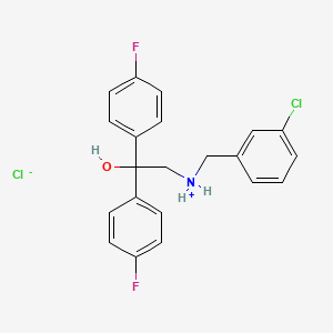 molecular formula C21H19Cl2F2NO B3124296 N-(3-chlorobenzyl)-2,2-bis(4-fluorophenyl)-2-hydroxy-1-ethanaminium chloride CAS No. 317822-05-2