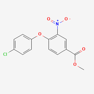 molecular formula C14H10ClNO5 B3124632 Methyl 4-(4-chlorophenoxy)-3-nitrobenzenecarboxylate CAS No. 320416-58-8