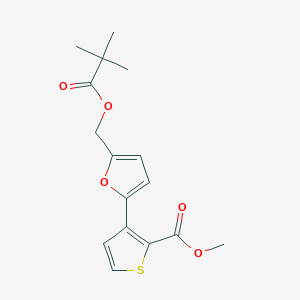 molecular formula C16H18O5S B3124670 Methyl 3-(5-{[(2,2-dimethylpropanoyl)oxy]methyl}-2-furyl)-2-thiophenecarboxylate CAS No. 320418-20-0