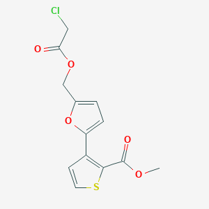 molecular formula C13H11ClO5S B3124677 Methyl 3-(5-{[(2-chloroacetyl)oxy]methyl}-2-furyl)-2-thiophenecarboxylate CAS No. 320418-21-1