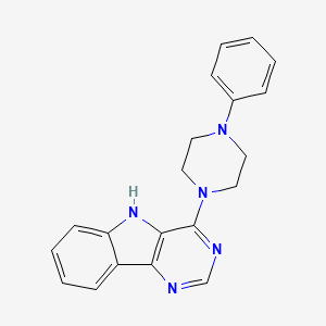 molecular formula C20H19N5 B3124741 4-(4-phenylpiperazin-1-yl)-5H-pyrimido[5,4-b]indole CAS No. 320420-18-6