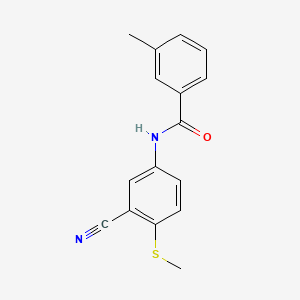 molecular formula C16H14N2OS B3124759 N-(3-Cyano-4-(methylsulfanyl)phenyl)-3-methylbenzenecarboxamide CAS No. 320421-26-9