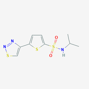 molecular formula C9H11N3O2S3 B3124799 N-isopropyl-5-(1,2,3-thiadiazol-4-yl)-2-thiophenesulfonamide CAS No. 320421-83-8