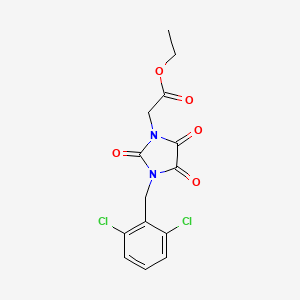 molecular formula C14H12Cl2N2O5 B3124816 Ethyl 2-[3-(2,6-dichlorobenzyl)-2,4,5-trioxo-1-imidazolidinyl]acetate CAS No. 320423-00-5