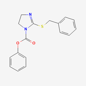 molecular formula C17H16N2O2S B3124853 phenyl 2-(benzylsulfanyl)-4,5-dihydro-1H-imidazole-1-carboxylate CAS No. 320424-40-6