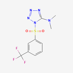 molecular formula C10H10F3N5O2S B3124869 N,N-dimethyl-1-{[3-(trifluoromethyl)phenyl]sulfonyl}-1H-1,2,3,4-tetraazol-5-amine CAS No. 320425-20-5