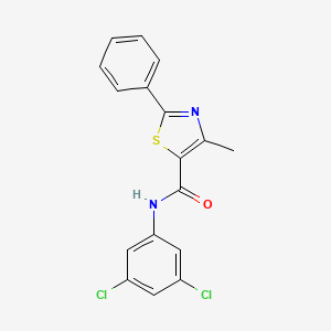 molecular formula C17H12Cl2N2OS B3124978 N-(3,5-dichlorophenyl)-4-methyl-2-phenyl-1,3-thiazole-5-carboxamide CAS No. 321429-65-6