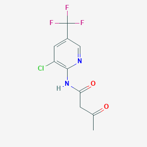 molecular formula C10H8ClF3N2O2 B3124995 N-[3-chloro-5-(trifluoromethyl)-2-pyridinyl]-3-oxobutanamide CAS No. 321430-23-3