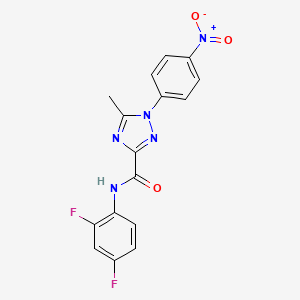 molecular formula C16H11F2N5O3 B3125030 N-(2,4-difluorophenyl)-5-methyl-1-(4-nitrophenyl)-1H-1,2,4-triazole-3-carboxamide CAS No. 321431-14-5