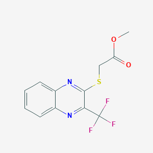 molecular formula C12H9F3N2O2S B3125080 Methyl 2-((3-(trifluoromethyl)-2-quinoxalinyl)sulfanyl)acetate CAS No. 321433-73-2