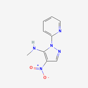 molecular formula C9H9N5O2 B3125109 N-methyl-4-nitro-1-(2-pyridinyl)-1H-pyrazol-5-amine CAS No. 321522-18-3