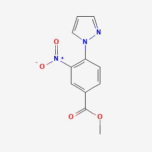 molecular formula C11H9N3O4 B3125110 Methyl 3-nitro-4-pyrazol-1-ylbenzoate CAS No. 321526-14-1