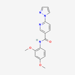molecular formula C17H16N4O3 B3125112 N-(2,4-dimethoxyphenyl)-6-(1H-pyrazol-1-yl)nicotinamide CAS No. 321533-71-5