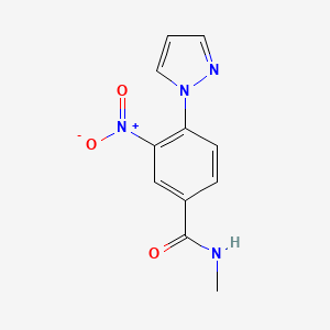molecular formula C11H10N4O3 B3125122 N-methyl-3-nitro-4-(1H-pyrazol-1-yl)benzamide CAS No. 321534-63-8