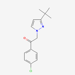 molecular formula C15H17ClN2O B3125130 2-[3-(tert-butyl)-1H-pyrazol-1-yl]-1-(4-chlorophenyl)-1-ethanone CAS No. 321538-45-8