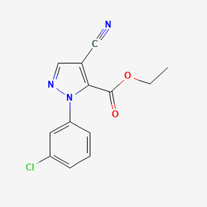 molecular formula C13H10ClN3O2 B3125193 ethyl 1-(3-chlorophenyl)-4-cyano-1H-pyrazole-5-carboxylate CAS No. 321574-32-7