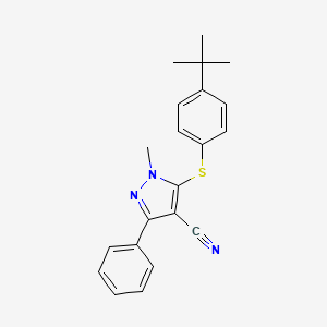 5-{[4-(tert-butyl)phenyl]sulfanyl}-1-methyl-3-phenyl-1H-pyrazole-4-carbonitrile