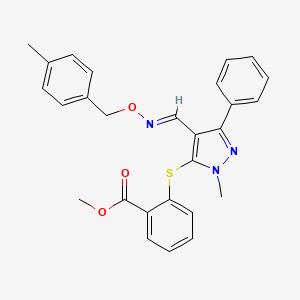 methyl 2-{[1-methyl-4-({[(4-methylbenzyl)oxy]imino}methyl)-3-phenyl-1H-pyrazol-5-yl]sulfanyl}benzenecarboxylate