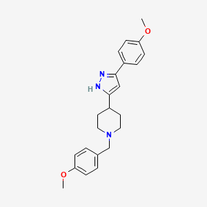 4-[5-(4-methoxyphenyl)-1H-pyrazol-3-yl]-1-[(4-methoxyphenyl)methyl]piperidine