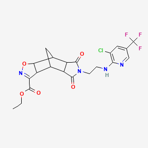 Ethyl 10-(2-{[3-chloro-5-(trifluoromethyl)-2-pyridinyl]amino}ethyl)-9,11-dioxo-3-oxa-4,10-diazatetracyclo[5.5.1.0~2,6~.0~8,12~]tridec-4-ene-5-carboxylate