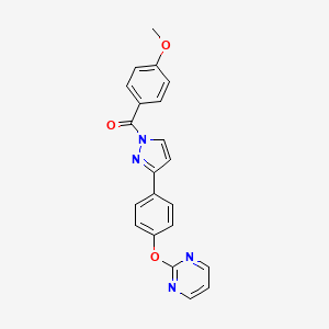 (4-methoxyphenyl){3-[4-(2-pyrimidinyloxy)phenyl]-1H-pyrazol-1-yl}methanone