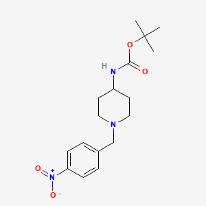 molecular formula C17H25N3O4 B3125344 tert-Butyl 1-(4-nitrobenzyl)piperidin-4-ylcarbamate CAS No. 323578-34-3