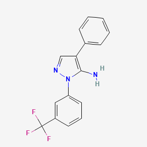 molecular formula C16H12F3N3 B3125361 4-phenyl-1-[3-(trifluoromethyl)phenyl]-1H-pyrazol-5-amine CAS No. 324008-98-2