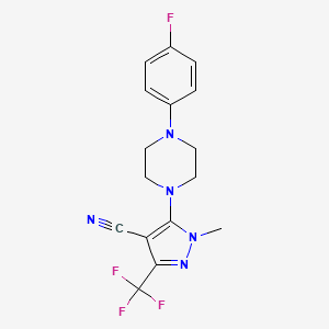 5-[4-(4-fluorophenyl)piperazino]-1-methyl-3-(trifluoromethyl)-1H-pyrazole-4-carbonitrile