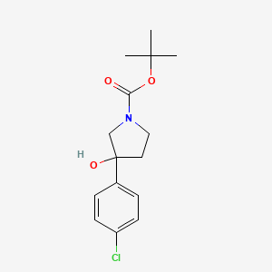 molecular formula C15H20ClNO3 B3125434 Tert-butyl 3-(4-chlorophenyl)-3-hydroxypyrrolidine-1-carboxylate CAS No. 324785-29-7