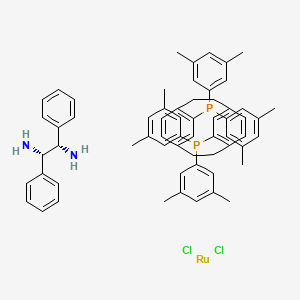 molecular formula C62H66Cl2N2P2Ru B3125460 Dichloro[(R)-(-)-4,12-bis(di(3,5-xylyl)phosphino)-[2.2]-paracyclophane][(1S,2S)-(-)-1,2-diphenylethylenediamine]ruthenium(II), min. 95% CAS No. 325150-57-0