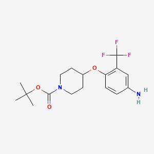 molecular formula C17H23F3N2O3 B3125483 Tert-butyl 4-(4-amino-2-(trifluoromethyl)phenoxy)piperidine-1-carboxylate CAS No. 325457-62-3