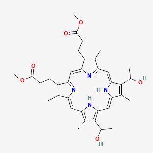 molecular formula C36H42N4O6 B3125490 Hematoporphyrin IX dimethyl ester CAS No. 32562-61-1