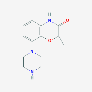 molecular formula C14H19N3O2 B3125593 2,2-dimethyl-8-piperazin-1-yl-4H-1,4-benzoxazin-3-one CAS No. 327027-00-9