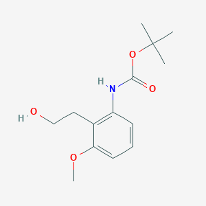 molecular formula C14H21NO4 B3125624 tert-Butyl 2-(2-hydroxyethyl)-3-methoxyphenylcarbamate CAS No. 327183-29-9