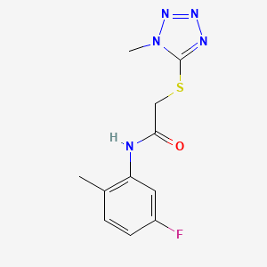 molecular formula C11H12FN5OS B3125710 N-(5-fluoro-2-methylphenyl)-2-[(1-methyl-1H-1,2,3,4-tetrazol-5-yl)sulfanyl]acetamide CAS No. 329078-54-8