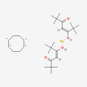 molecular formula C30H52O4Ru B3125813 Bis(2,2,6,6-tetramethyl-3,5-heptanedionato)(1,5-cyclooctadiene)ruthenium(II) CAS No. 329735-79-7