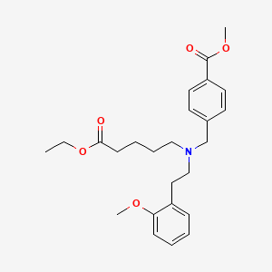 molecular formula C25H33NO5 B3125838 Methyl 4-(((5-ethoxy-5-oxopentyl)(2-methoxyphenethyl)amino)methyl)benzoate CAS No. 329774-41-6