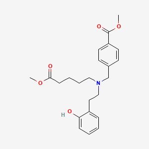 molecular formula C23H29NO5 B3125842 Methyl 4-(((2-hydroxyphenethyl)(5-methoxy-5-oxopentyl)amino)methyl)benzoate CAS No. 329774-42-7