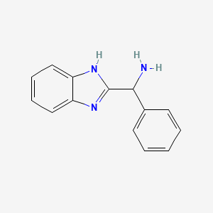 molecular formula C14H13N3 B3126072 1H-benzimidazol-2-yl(phenyl)methanamine CAS No. 33100-53-7
