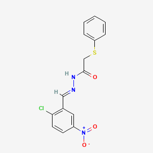 molecular formula C15H12ClN3O3S B3126135 N'-[(1E)-(2-chloro-5-nitrophenyl)methylidene]-2-(phenylsulfanyl)acetohydrazide CAS No. 331460-62-9