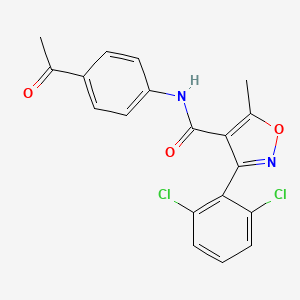molecular formula C19H14Cl2N2O3 B3126193 N-(4-acetylphenyl)-3-(2,6-dichlorophenyl)-5-methyl-1,2-oxazole-4-carboxamide CAS No. 331848-15-8
