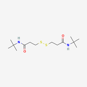 molecular formula C14H28N2O2S2 B3126310 Bis-(N-tert-butyl-3-propanamide) disulfane CAS No. 33311-96-5
