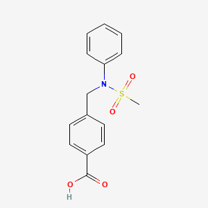 molecular formula C15H15NO4S B3126340 4-([(Methylsulfonyl)(phenyl)amino]methyl)benzoic acid CAS No. 333357-35-0