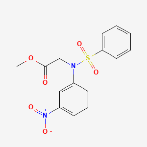 molecular formula C15H14N2O6S B3126344 Methyl N-(3-nitrophenyl)-N-(phenylsulfonyl)glycinate CAS No. 333357-37-2