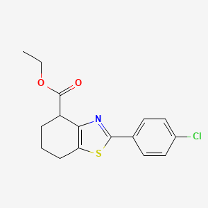 molecular formula C16H16ClNO2S B3126830 Ethyl 2-(4-chlorophenyl)-4,5,6,7-tetrahydro-1,3-benzothiazole-4-carboxylate CAS No. 33814-67-4