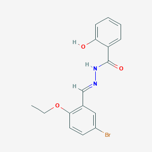 molecular formula C16H15BrN2O3 B3126911 N'-[(1E)-(5-bromo-2-ethoxyphenyl)methylidene]-2-hydroxybenzohydrazide CAS No. 338393-51-4