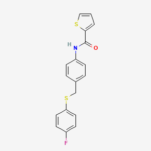 molecular formula C18H14FNOS2 B3127100 N-(4-{[(4-fluorophenyl)sulfanyl]methyl}phenyl)-2-thiophenecarboxamide CAS No. 338398-84-8