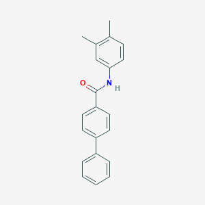 molecular formula C21H19NO B312716 N-(3,4-DIMETHYLPHENYL)-[1,1'-BIPHENYL]-4-CARBOXAMIDE 