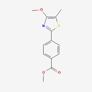molecular formula C13H13NO3S B3127308 Methyl 4-(4-methoxy-5-methyl-1,3-thiazol-2-yl)benzoate CAS No. 338409-55-5