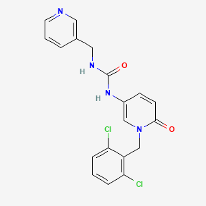 molecular formula C19H16Cl2N4O2 B3128182 N-[1-(2,6-dichlorobenzyl)-6-oxo-1,6-dihydro-3-pyridinyl]-N'-(3-pyridinylmethyl)urea CAS No. 338785-03-8